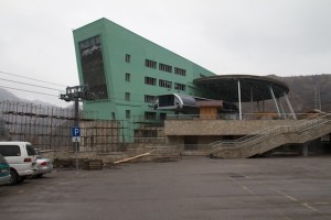 Shybulak cable car station on the bottom of the resort.