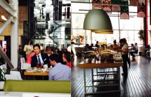 Café World Class at Naurizbai Batir str / corner of Kabanbai Batir street. It's a cafe based in a rather upmarket gym and offers a nice buffet lunch with lots of fresh vegetables, salads and a few meat dishes ranging from stews to fish.