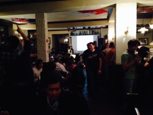 Friday night in Mad Murphy's. Live band in the background - the frontman credibly performed songs sung by  Axl Rose, Liam Gallagher.