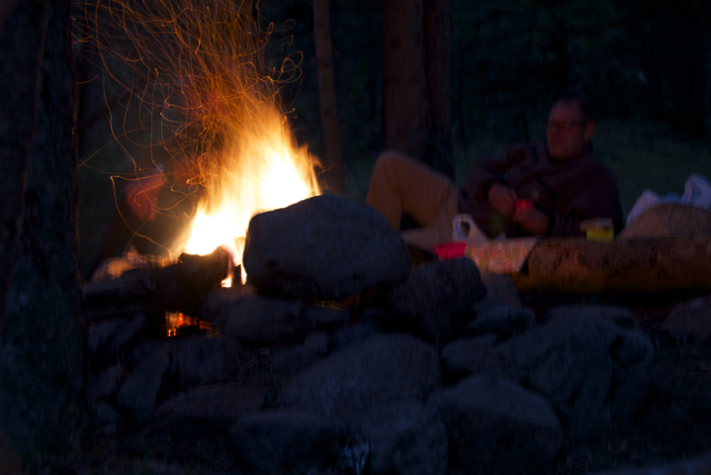 Nothing nicer than a camp fire after a day of hiking. Good company and a bottle of whisky helps, too.