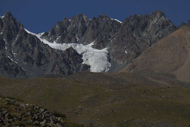 A name less little glacier seen from the Talgar Valley.
