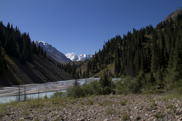 Constitution peak seen from Sunny Field in the Talgar Valley.