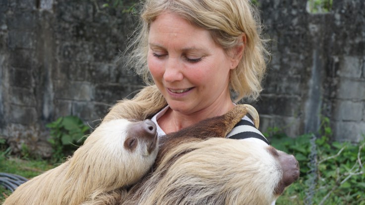 Anna with sloths