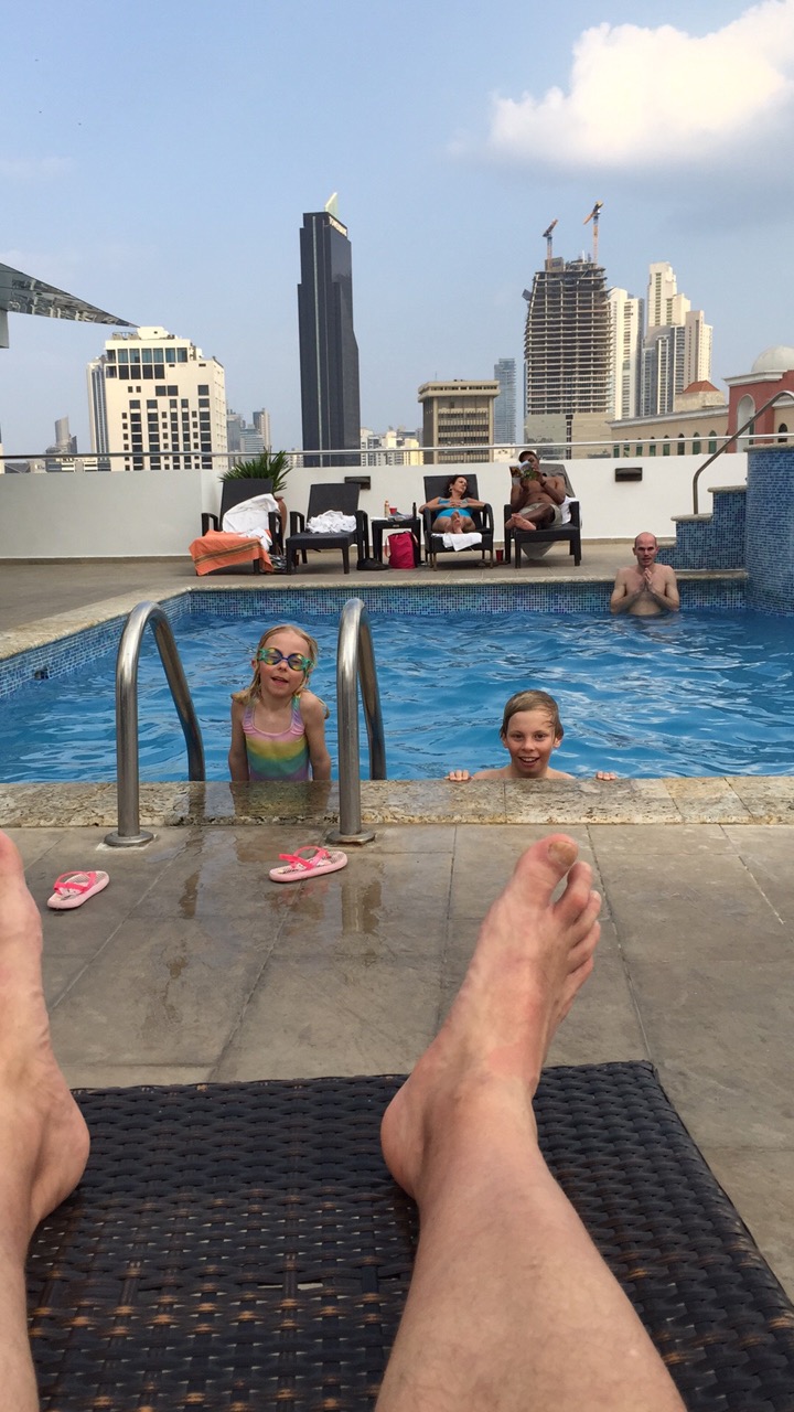 Relax at the roof top pool